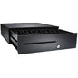 APG Cash Drawer 100 Series Cash Drawer - 5 Bill - 5 Coin - 2 Media Slot - 4 Lock Position - Steel, ABS Plastic - Black - 4.90" (124.46 mm) Height x 16" (406.40 mm) Width x 19.50" (495.30 mm) Depth