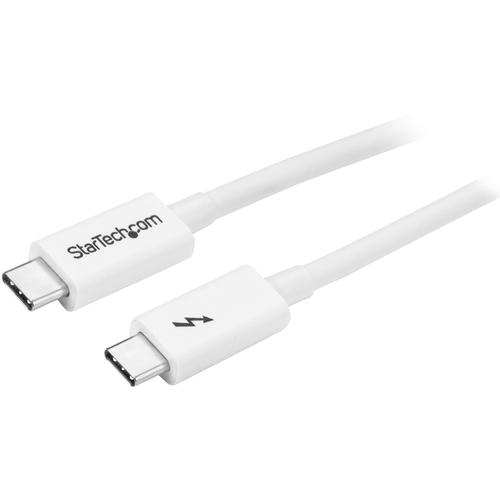 StarTech.com 1m Thunderbolt 3 Cable - 20Gbps - White - Thunderbolt / USB-C / DisplayPort Compatible - Thunderbolt 3 USB-C Cable - Provide 2x the data transfer speed of any other cable type and enable full 4K 60Hz video - Power your devices - Thunderbolt