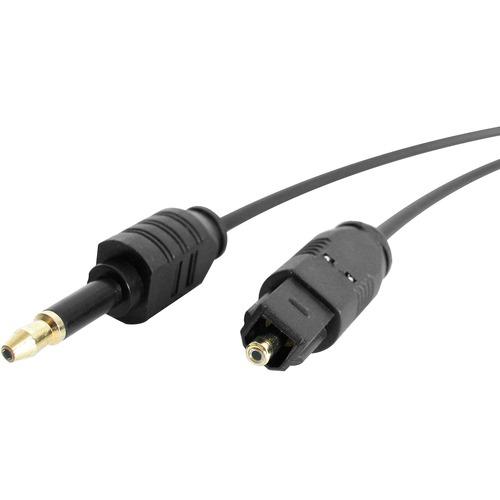 StarTech.com StarTech.com 6ft Toslink to Mini Optical Digital SPDIF Audio Cable - Toslink Male - Mini-phone Male - 6ft - Black