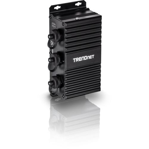 TRENDnet 2-Port Industrial Outdoor Gigabit UPoE Extender, Extends 100m- Total Distance Up to 200m (656'), Supports PoE (15.4W), PoE+(30W), UPoE(60W), IP67 Housing, TI-EU120 - 2-Port Industrial Outdoor Gigabit UPoE Extender