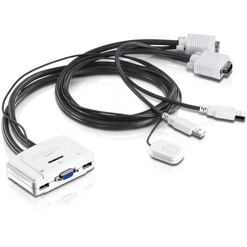 Trendnet 2-port USB KVM Switch - TRENDnet 2-Port USB KVM Switch and Cable Kit, Manage Two PC's, USB 2.0, Auto-Scan, Hot-Keys, Windows/Linux/Mac 10.4 or Higher, TK-217i