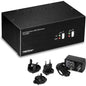 TRENDnet 2-Port Dual Monitor DisplayPort KVM Switch With Audio, 2-Port USB 2.0 Hub, 4K UHD Resolutions Up To 3840 x 2160, Connect Two DisplayPort Monitors, Dual Monitor KVM Switch, Black, TK-240DP - 2-Port Dual Monitor Display Port KVM Switch