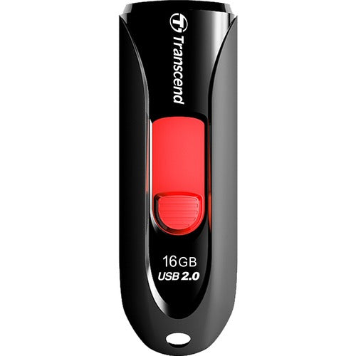 Transcend 16GB JetFlash 590 USB 2.0 Flash Drive - 16 GB - USB 2.0 - Red - Lifetime Warranty