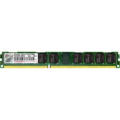 Transcend 8GB DDR3 Memory 240Pin Long-DIMM DDR3-1600 ECC Registered Memory - For Server - 8 GB - DDR3-1600/PC3-12800 DDR3 SDRAM - 1600 MHz - CL11 - ECC - Registered - 240-pin - DIMM - Lifetime Warranty