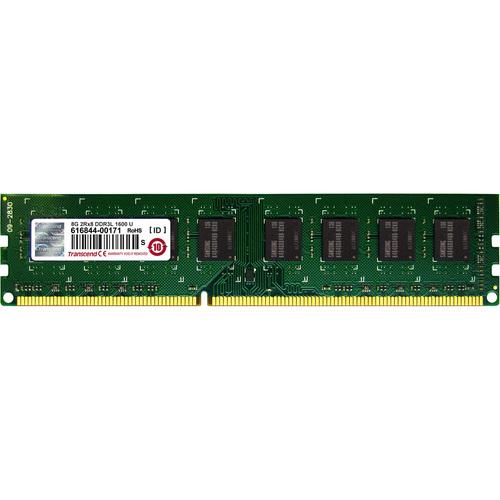 Transcend 8GB DDR3 SDRAM Memory Module - For Desktop PC - 8 GB - DDR3-1600/PC3-12800 DDR3 SDRAM - 1600 MHz - CL11 - 1.35 V - Non-ECC - Unbuffered - 240-pin - DIMM - Lifetime Warranty