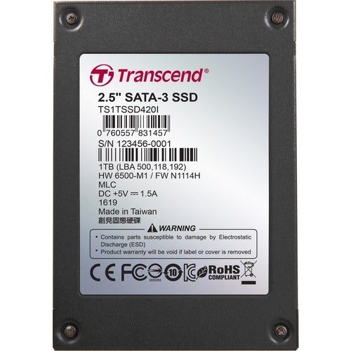 Transcend 1 TB Solid State Drive - 2.5" Internal - SATA (SATA/600) - 560 MB/s Maximum Read Transfer Rate - 3 Year Warranty
