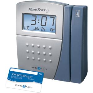 Pyramid Timesystems Pyramid TimeTrax EZ Swipe Card Time Clock System - Magnetic Strip - 25 Employees - Week, Bi-weekly, Month, Semi-monthly Record Time