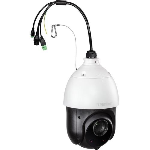 TRENDnet Indoor Outdoor 2MP 1080p PoE+ IR PTZ Speed Dome Network Camera, 20x Optical Zoom, Auto-Focus, Auto-Iris, IP66 Housing, Night Vision Up To 100m (328 ft.), White, TV-IP440PI - Indoor/Outdoor 2MP 1080p PoE+ IR PTZ Speed Dome Camera