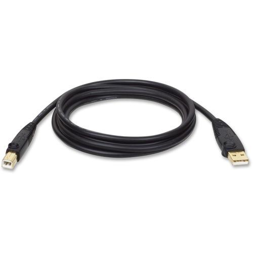 Tripp Lite USB 2.0 Cable - 6 ft USB Data Transfer Cable - First End: 1 x Type A Male USB - Second End: 1 x Type B Male USB - Gold Plated Connector - 1 Each