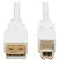 Tripp Lite Safe-IT USB-A to USB-B Antibacterial Cable (M/M), USB 2.0, White, 6 ft. - 6 ft USB/USB-B Data Transfer Cable for Computer, Notebook, Multimedia Device, Scanner, Printer, Hub, Peripheral Device - First End: 1 x Type A Male USB - Second End: 1 x