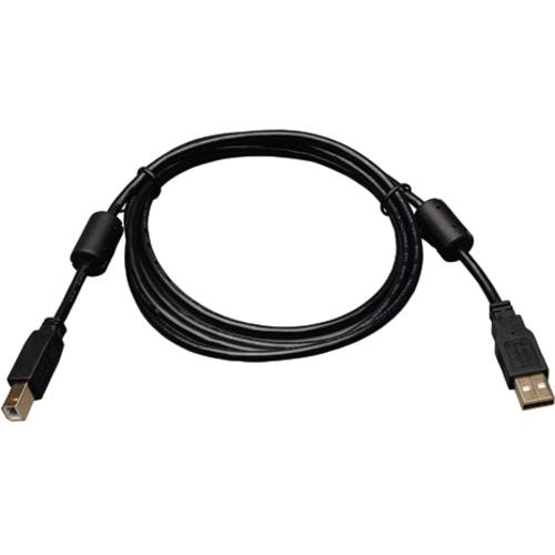 Tripp Lite 3-ft. USB2.0 A/B Gold Device Cable with Ferrite Chokes (A Male to B Male) - 3 ft USB Data Transfer Cable - First End: 1 x Type A Male USB - Second End: 1 x Type B Male USB - Black