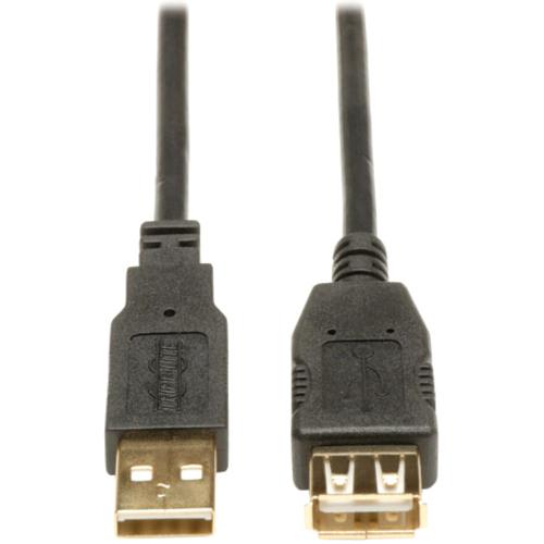 Tripp Lite 3-ft. USB 2.0 Gold Extension Cable (USB A M/F) - 3 ft USB Data Transfer Cable - First End: 1 x Type A Male USB - Second End: 1 x Type A Female USB - Extension Cable - Shielding - Gold Plated Contact - Black