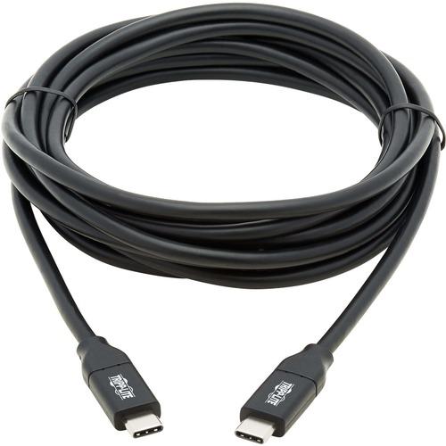 Tripp Lite U040-C3M-C-5A USB-C to USB-C Cable, USB-IF, M/M, 3 m - 9.8 ft USB-C Data Transfer Cable for Power Bank, MacBook Pro, Charger, Mobile Device, Smartphone, MacBook, Notebook, Docking Station, Wall Charger, Hard Drive, Flash Drive, ... - First End