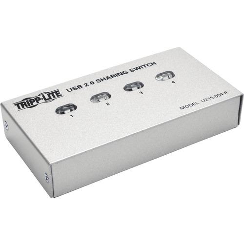 Tripp Lite 4-Port USB 2.0 Printer Sharing Switch - USB - 4 USB Port(s) - 4 USB 2.0 Port(s) - PC, Mac