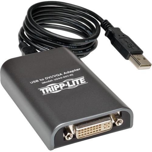 Tripp Lite USB2.0 to DVI and VGA Multiview Device - Functions: MultiView, Video Capturing - 128 MB SDRAM - USB - 1920 x 1200 - DVI - USB - External