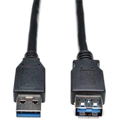 Tripp Lite USB 3.0 SuperSpeed Extension Cable (AA M/F) Black, 6-ft - 6 ft USB Data Transfer/Power Cable - First End: 1 x Type A Male USB - Second End: 1 x Type A Female USB - Extension Cable - Black