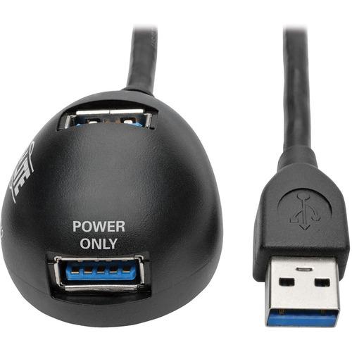 Tripp Lite 2-Port USB 3.0 SuperSpeed Desktop Extension Cable (M/2xF), 6 ft - 6 ft USB Data Transfer Cable for Digital Camera, Desktop Computer, Hard Drive, Notebook - First End: 1 x Type A Male USB - Second End: 2 x Type A Female USB - 5 Gbit/s - Extensi