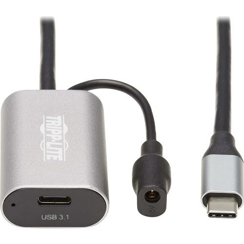 Tripp Lite U330-05M-C2C USB-C Active Extension Cable, USB-C to USB-C (M/F), 16 ft. (5 m) - 16.4 ft USB Data Transfer Cable for Chromebook, Notebook, Tablet, Computer, Printer, Modem, MacBook Pro, Smartphone, Keyboard, Portable Hard Drive, Patch Panel, ..