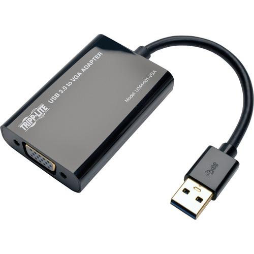 Tripp Lite USB 3.0 SuperSpeed to VGA Adapter, 512MB SDRAM - 2048x1152,1080p - 1 Pack - 1 x Type A Male - 1 x HD-15 Female VGA - 2048 x 1152 Supported - Black