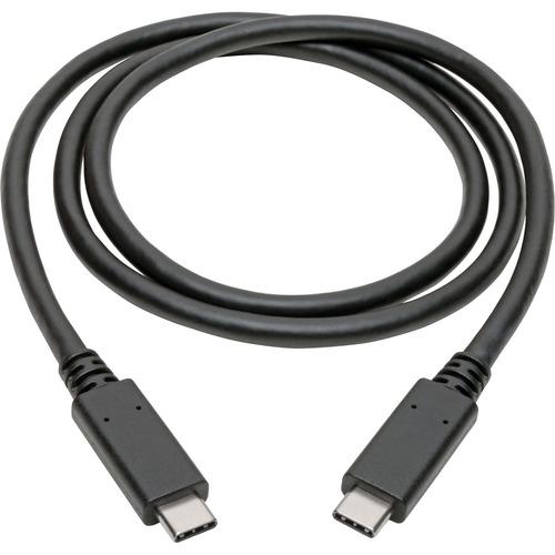 Tripp Lite Thunderbolt 3 Data Transfer Cable - 3 ft Thunderbolt 3 Data Transfer Cable for Notebook, MacBook, Chromebook, Ultrabook, Smartphone, Docking Station, Wall Charger, Hard Drive, Flash Drive, Computer, Tablet, ... - First End: 1 x USB Type C Male