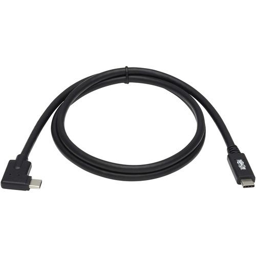 Tripp Lite U420-01M-G25ARA USB-C to USB-C Cable, M/M, Black, 1 m (3.3 ft.) - 3.3 ft Thunderbolt 3 Data Transfer Cable for Smartphone, Computer, Charger, Power Bank, MacBook Pro, Chromebook, Notebook, Docking Station, Wall Charger, External Hard Drive, PC