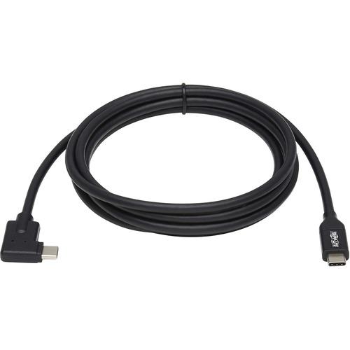 Tripp Lite U420-02M-RA USB-C to USB-C Cable, M/M, Black, 2 m (6.6 ft.) - 6.6 ft Thunderbolt 3 Data Transfer Cable for Smartphone, Computer, Charger, Power Bank, MacBook Pro, Chromebook, Notebook, Docking Station, Wall Charger, External Hard Drive, PC, ..