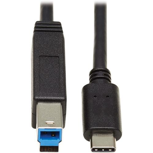 Tripp Lite U422-20N-G2 USB-C 3.1 Gen 2 to USB 3.0 Type-B Cable (M/M), 20 in - 1.7 ft USB-C/USB-B Data Transfer Cable for Printer, Hub, Notebook, MacBook, Chromebook, Ultrabook, Scanner, External Hard Drive, Docking Station, Optical Drive, Peripheral Devi