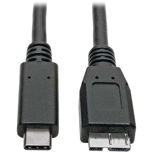 Tripp Lite U426-006 USB Type-C to USB Micro-B Cable, M/M, 6 ft. - 6 ft USB Data Transfer Cable for Smartphone, Tablet, External Hard Drive, Notebook, Ultrabook, MacBook, Chromebook, Wall Charger - First End: 1 x Type B Male Micro USB - Second End: 1 x Ty