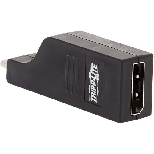 Tripp Lite USB-C to DisplayPort Vertical Adapter, M/F, Black - 1 x USB Type C Male Thunderbolt 3 - 1 x DisplayPort Female Digital Audio/Video - 3840 x 2160 Supported - Gold Contact - Black