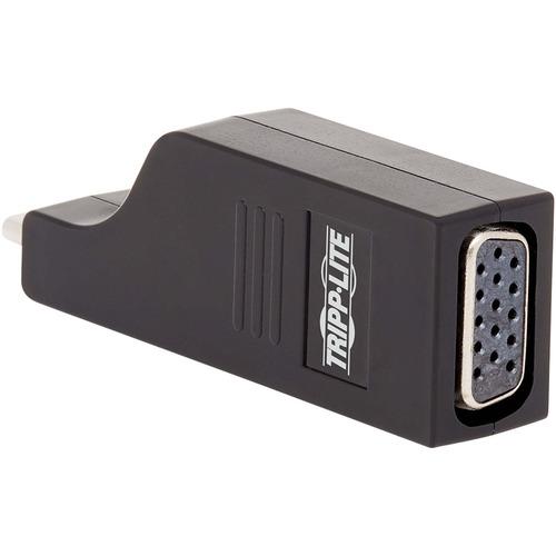 Tripp Lite USB-C to VGA Vertical Adapter, M/F, Black - 1 x USB Type C Male Thunderbolt 3 - 1 x HD-15 Female VGA - 1920 x 1200 Supported - Gold Contact - Black
