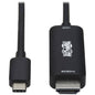 Tripp Lite U444-003-HDR2BE USB-C to HDMI Adapter Cable, M/M, Black, 3 ft. - 3 ft HDMI/USB-C A/V Cable for Audio/Video Device, Monitor, Projector, TV, Notebook, Tablet, Smartphone, MacBook Pro, HDTV, PC, Gaming Computer - First End: 1 x Type C Male USB -