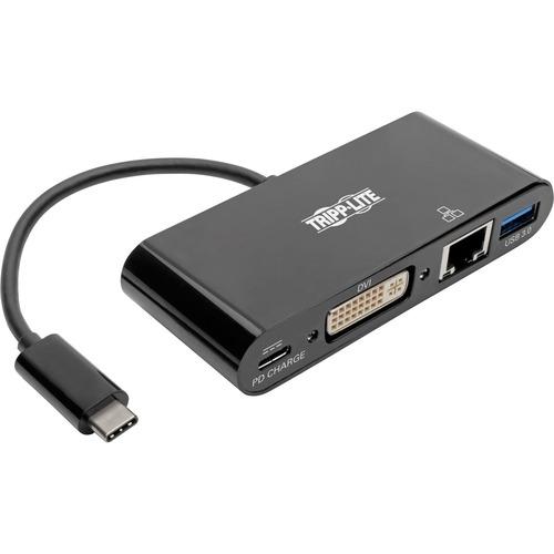 Tripp Lite U444-06N-DGUB-C Docking Station - for Notebook/Tablet PC/Desktop PC/Smartphone - 60 W - USB Type C - 2 x USB Ports - 2 x USB 3.0 - Network (RJ-45) - DVI - Thunderbolt - Wired