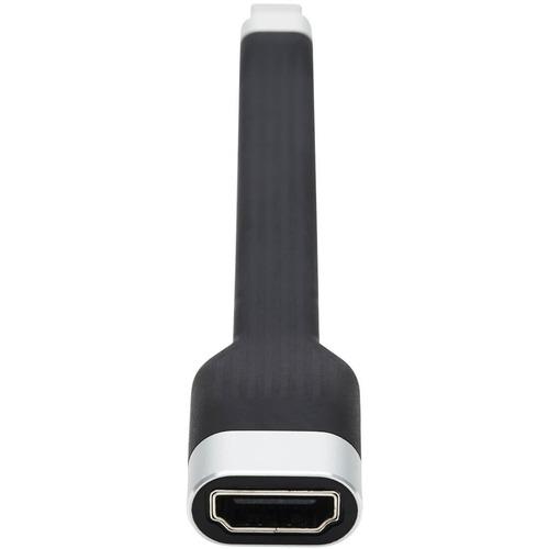 Tripp Lite U444-F5N-HDR USB-C to HDMI Flat Adapter Cable, M/F, Black, 5 in. - 1 x Type C Male USB - 1 x HDMI Female Digital Audio/Video - 3840 x 2160 Supported - Black