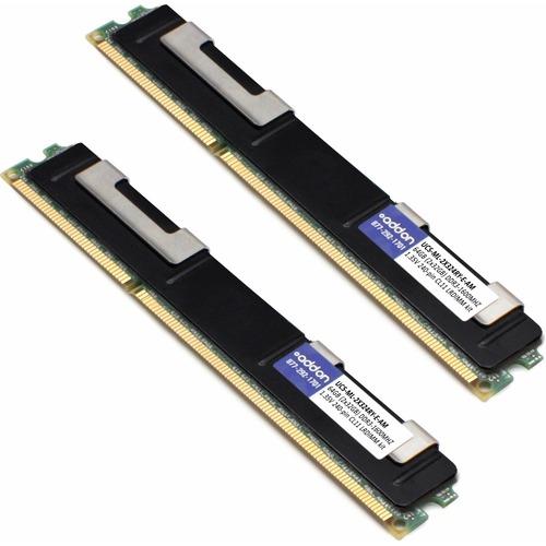 Add-On Computer AddOn 64GB (2 x 32GB) DDR3 SDRAM Memory Kit - 64 GB (2 x 32GB) - DDR3-1600/PC3-12800 DDR3 SDRAM - 1600 MHz - CL11 - 1.35 V - ECC - 240-pin - LRDIMM - Lifetime Warranty