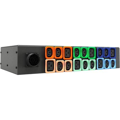 Vertiv Geist rPDU DU03E2R1-18PB67-2S02A9F00-S 18-Outlets PDU - Monitored - Universal Input - 12 x U-Lock IEC 60320 C13, 6 x U-Lock IEC 60320 C19 - 230 V AC, 415 V AC - Network (RJ-45) - 2U - Horizontal - Rack-mountable