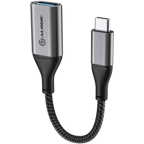 Alogic Super Ultra USB 3.1 USB-C to USB-A Adapter - 15cm - Space Grey - 5.9" USB/USB-C Data Transfer Cable for Phone, Tablet, Notebook, Peripheral Device, Chromebook - First End: 1 x Type C Male USB - Second End: 1 x Type A Female USB - 5 Gbit/s - Space