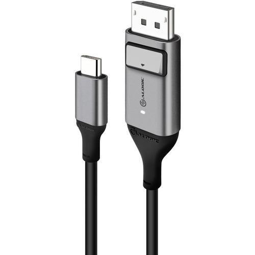 Alogic USB-C (Male) to DisplayPort (Male) Cable - Ultra Series - 4K 60Hz -Space Grey - 2m - 6.6 ft DisplayPort/USB A/V Cable for Notebook, Phone, Monitor, Projector, TV, Computer, Audio/Video Device, MacBook, iPad Pro, Desktop Computer, MAC, ... - First