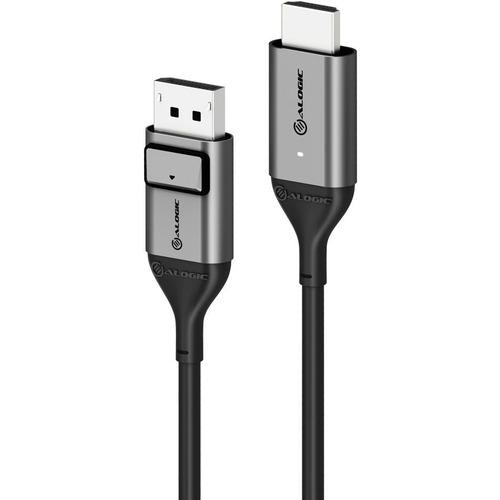 Alogic Ultra DisplayPort 1.4 to HDMI Cable - 4K 60Hz - ACTIVE - 2m - 6.6 ft DisplayPort/HDMI A/V Cable for Audio/Video Device, Notebook, PC, TV, Monitor, Projector, Graphics Card - First End: 1 x DisplayPort Male Digital Audio/Video - Second End: 1 x HDM
