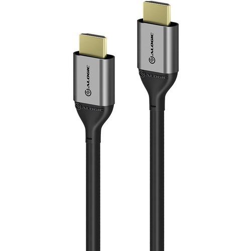 Alogic 2m Ultra 8K HDMI to HDMI Cable - V2.1 - Space Grey - 6.6 ft HDMI A/V Cable for Audio/Video Device, Notebook, PC, Gaming Console, Blu-ray Player, Hi-Fi System, TV, Monitor, Projector - First End: 1 x HDMI Male Digital Audio/Video - Second End: 1 x