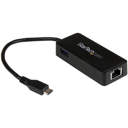 StarTech.com USB-C to Ethernet Gigabit Adapter ? Thunderbolt 3 Compatible ? USB Type C Network Adapter ? USB C Ethernet Adapter - Use the USB Type C port on a laptop to add a GbE port & USB Type A port - USB 3.0 - USB-C to Gigabit Ethernet Adapter - USB