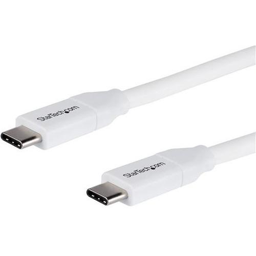 StarTech.com 4m 13 ft USB C to USB C Cable w/ 5A PD - M/M - White - USB 2.0 - USB-IF Certified - USB Type C Cable - USB C Charging Cable - USB C PD Cable - 13.1 ft USB Data Transfer Cable for Notebook, MacBook, MacBook Pro, Chromebook, Wall Charger, Powe