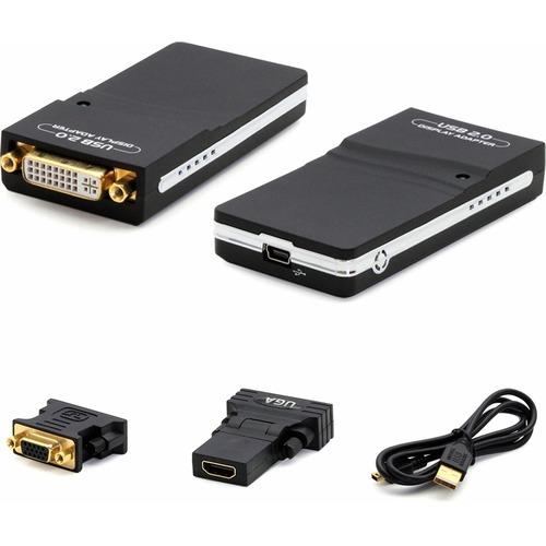 Add-On Computer AddOn USB to DVI Hi-Res Multi Monitor Adapter/External Video Card - 1 x DVI, DVI (Dual-Link), DVI - 1920 x 1080 Supported