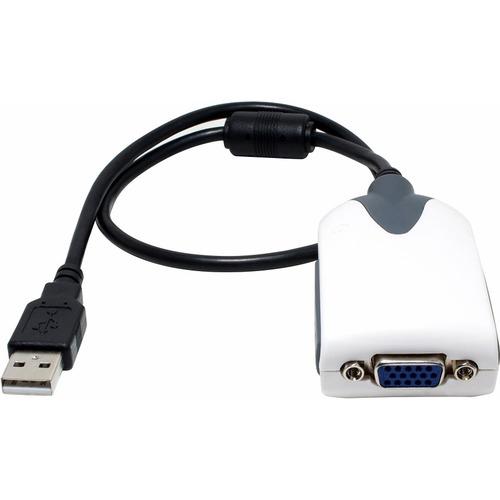 Add-On Computer AddOn USB 2.0 to VGA Multi Monitor Adapter/External Video Card - USB/VGA Video Cable for Video Device, Monitor - First End: 1 x Type A Male USB Header - Second End: 1 x HD-15 Female VGA - Black