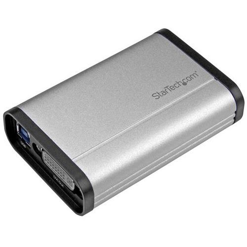 StarTech.com DVI Video Capture Card - 1080p 60fps Game Capture Card - Aluminum - Game Capture Card - HD PVR - USB Video Capture - Record DVI video to your computer, and embed a 3.5mm audio source, at 1080p 60fps resolution - DVI Video Capture - Raw Video