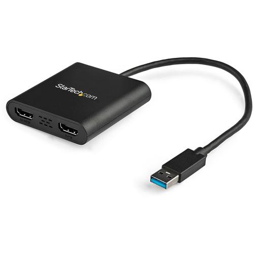 StarTech.com USB to Dual HDMI Adapter - USB to HDMI Adapter - USB 3.0 to HDMI - USB to HDMI Display Adapter - External Video Card - 4K - Use this USB video adapter to connect two independent HDMI displays to a single USB port - USB 3.0 hub - USB to HDMI