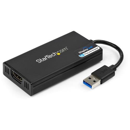 StarTech.com USB 3.0 to HDMI Adapter, 4K 30Hz, DisplayLink Certified, USB Type-A to HDMI Display Adapter Converter, External Graphics Card - USB 3.0 to HDMI adapter supports up to 4K 30Hz/5ch audio/1080p - USB to HDMI adapter connects your USB-A computer