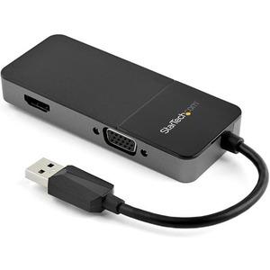 StarTech.com USB 3.0 to HDMI and VGA Adapter -4K/1080p USB Type A Dual Monitor Multiport Display Adapter Converter -External Graphics Card - USB-A 3.0 (5Gbps) to HDMI and VGA dual monitor video display adapter | HDMI 4K 30Hz 2ch audio | VGA 1080p 60Hz -
