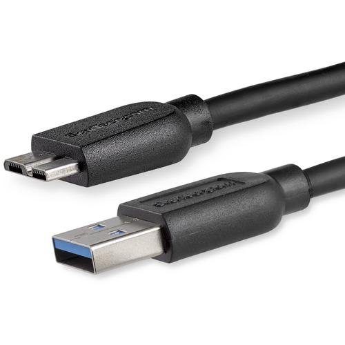 StarTech.com 2m (6ft) Slim SuperSpeed USB 3.0 A to Micro B Cable - M/M - Flexible cable for convenient positioning of USB 3.0 devices - USB 3.0 Micro B - Slim USB 3.0 to Micro B Cable - Thin USB 3 A to B Cable - Micro USB 3.0 to USB 3.0 - 2m Slim SuperSp