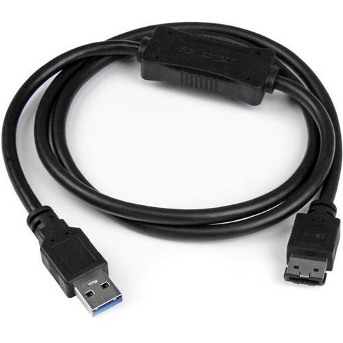 StarTech.com USB 3.0 to eSATA HDD / SSD / ODD Adapter Cable - 3ft eSATA Hard Drive to USB 3.0 Adapter Cable - SATA 6 Gbps - Add an eSATA storage device through a USB 3.0 port on your laptop or desktop - Hard Drive Cable Adapter - Hard Drive Cable to USB
