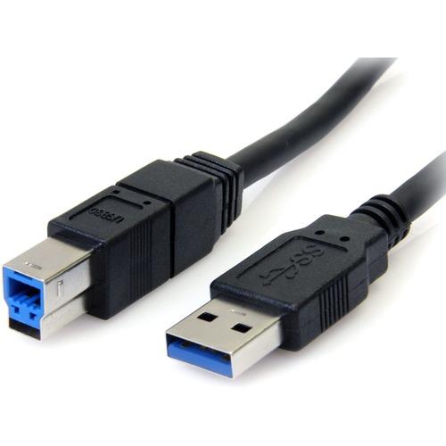 StarTech.com 10 ft Black SuperSpeed USB 3.0 Cable A to B - M/M - Type A Male USB - Type B Male USB - 10ft - Black